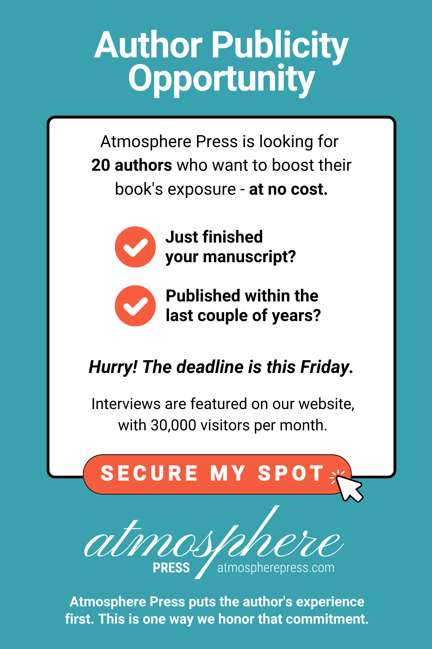 Atmosphere Press - Author Publicity Opportunity