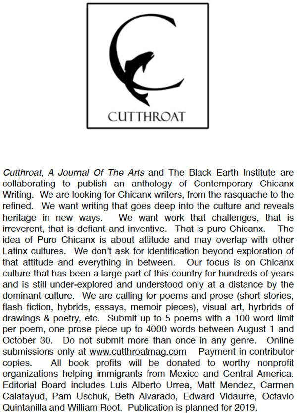 For this anthology we are looking for Chicanx writers