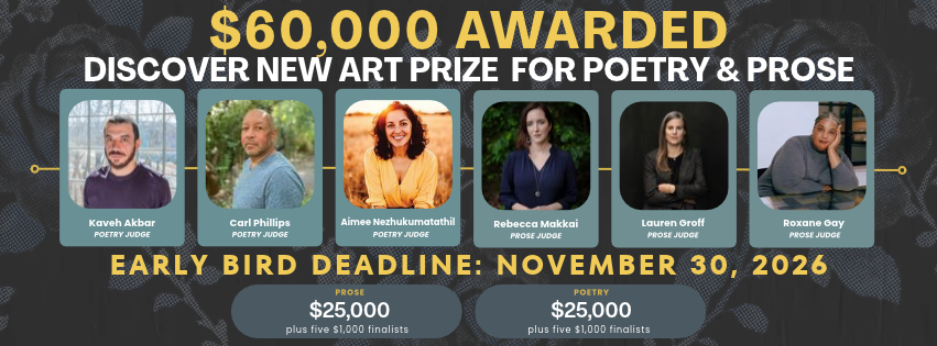 Discover New Art Prize for Poetry & Prose