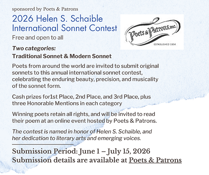 Helen Schaible International Sonnet Contest