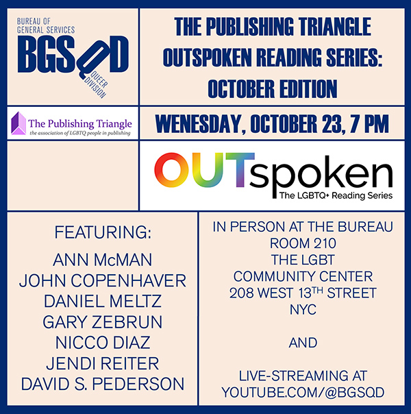 The Publishing Triangle's monthly OUTspoken reading series