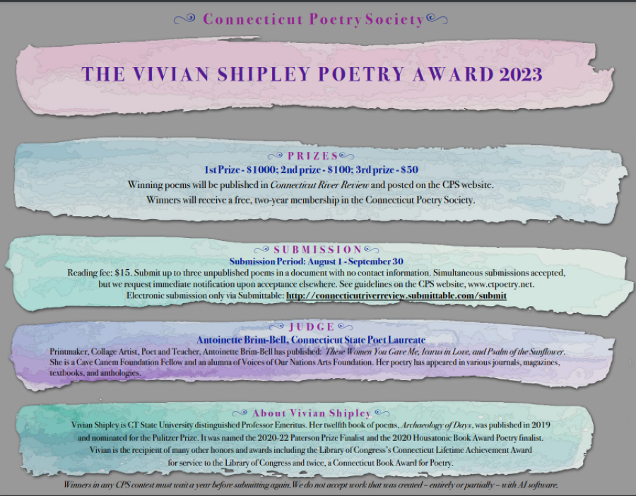 Vivian Shipley Poetry Award 2023