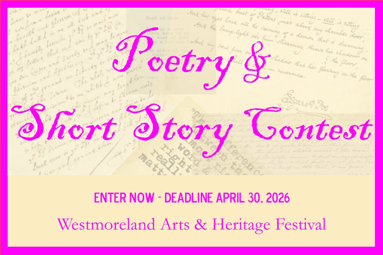 Westmoreland Arts & Heritage Festival Poetry & Short Story Contest