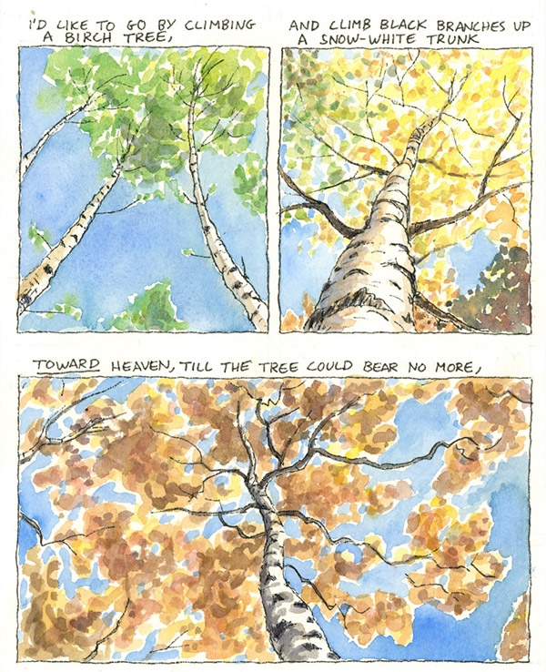 Birches, illustrated by Julian Peters