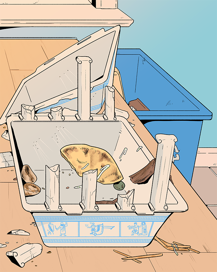 Illustration by Abi Watson for Ode on a Grecian Takeout Container